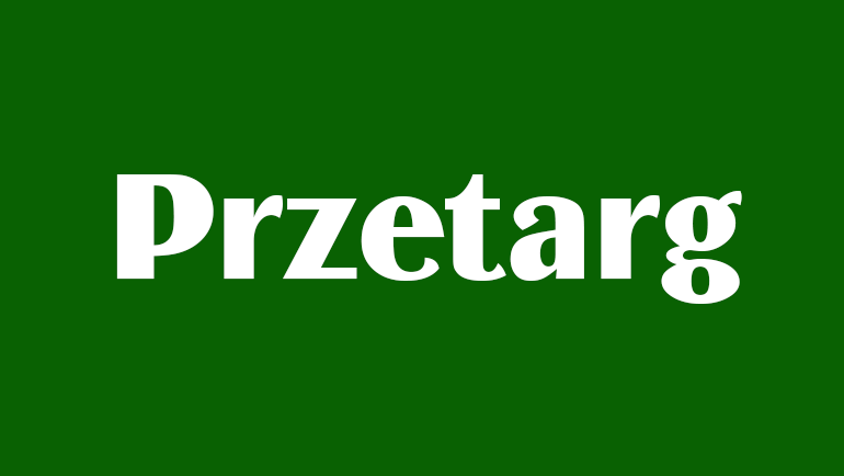 napis Przetarg na zielonym tle