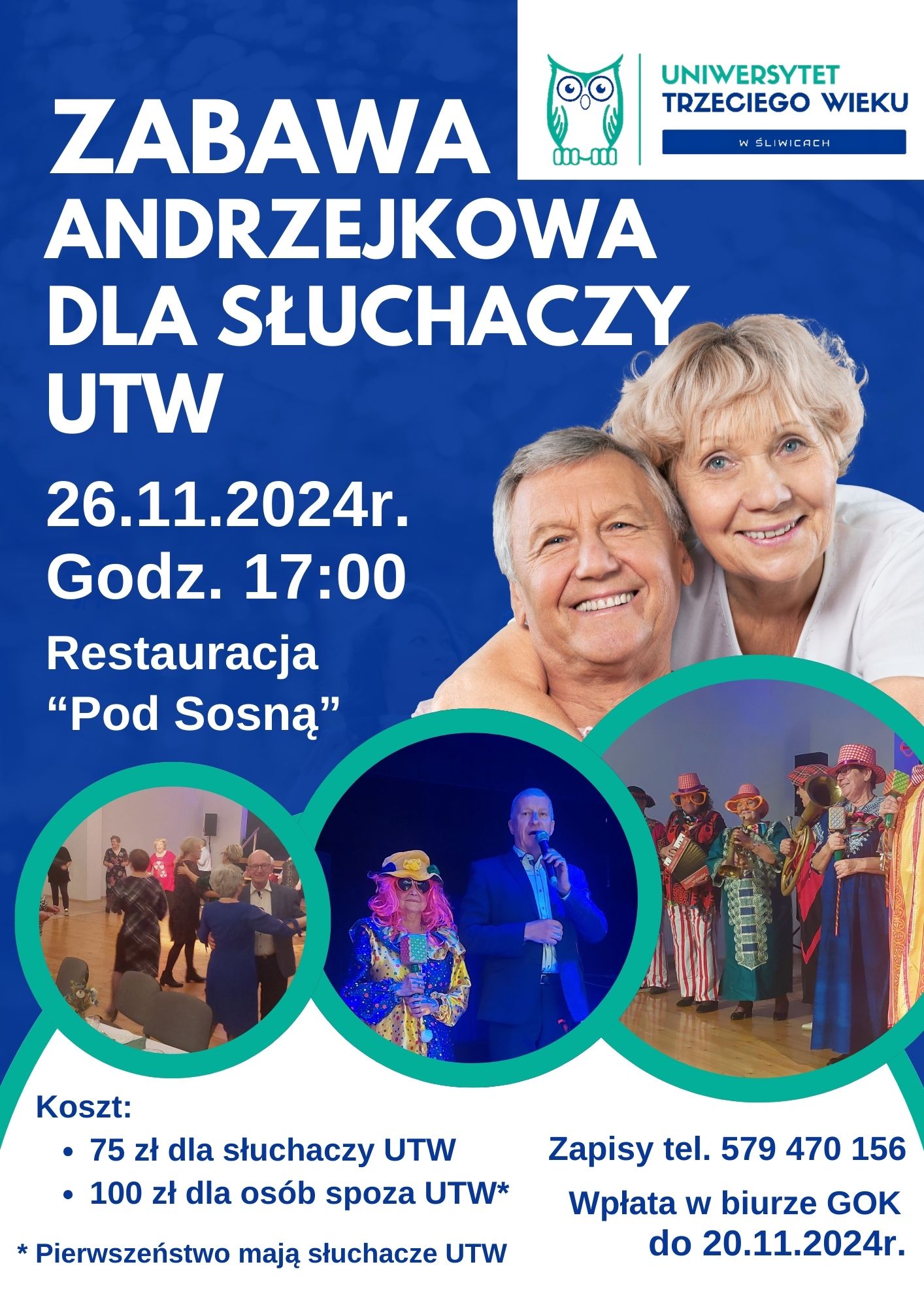 Plakat Zabawy andrzejkowej dla senior&oacute;w