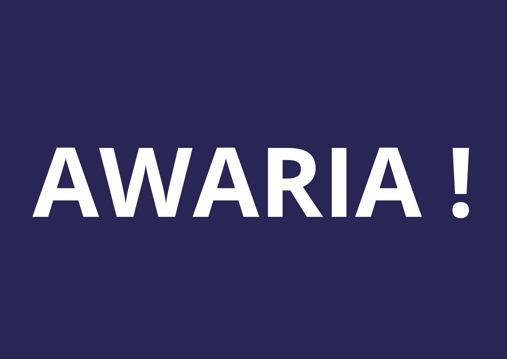 grafika z napisem awaria