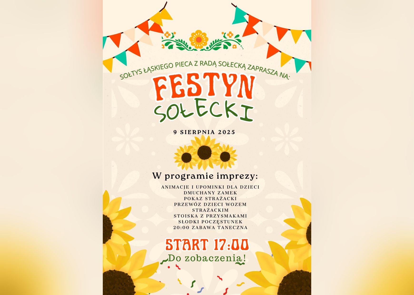 festyn łąski piec plakat poziom