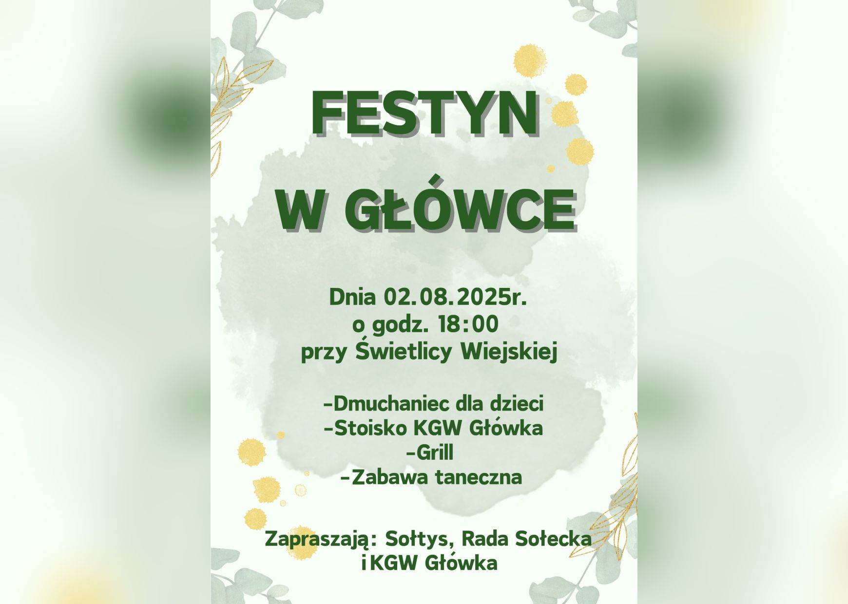plakat festynu w gł&oacute;wce