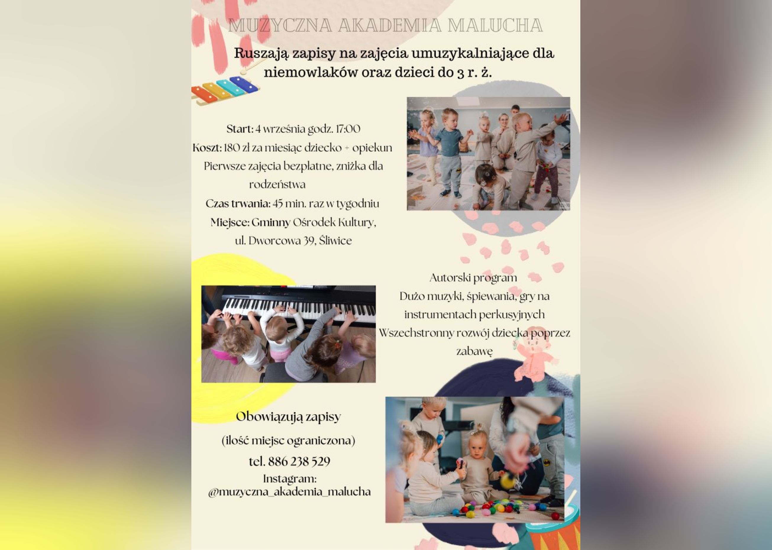 plakat muzyczna akademia malucha poziom