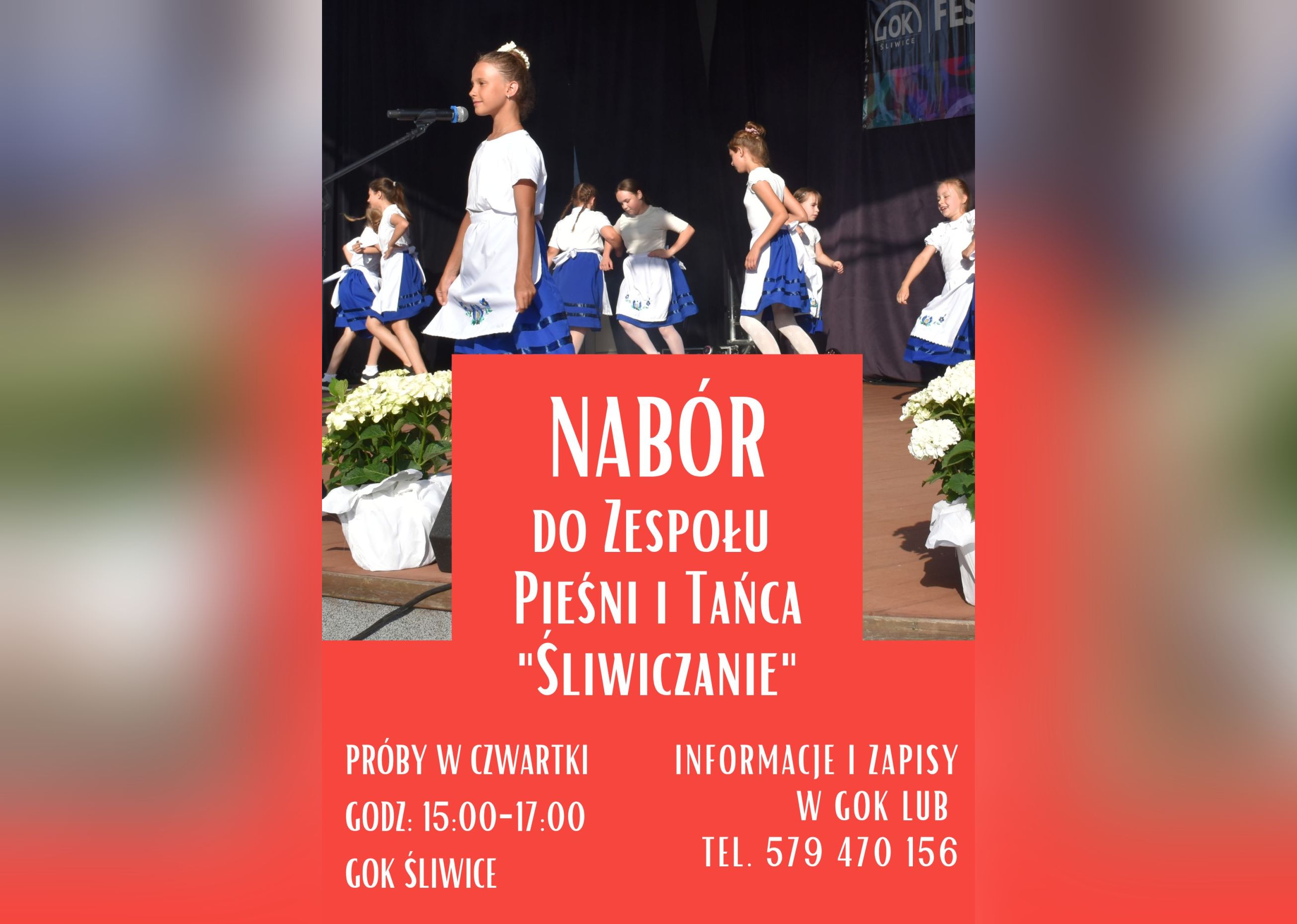 plakat naboru do zespołu pieśni i tańca śliwiczanie