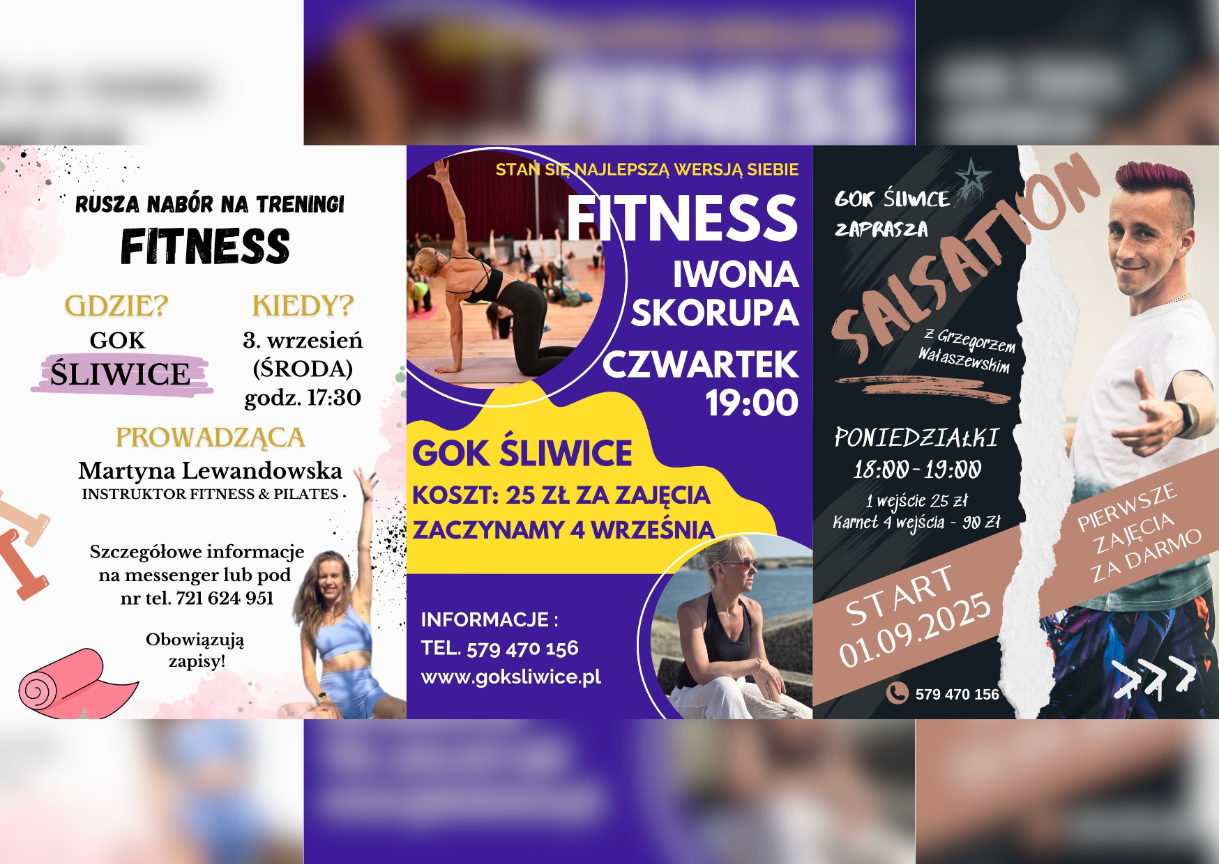 plakaty dot. zajęć fitness