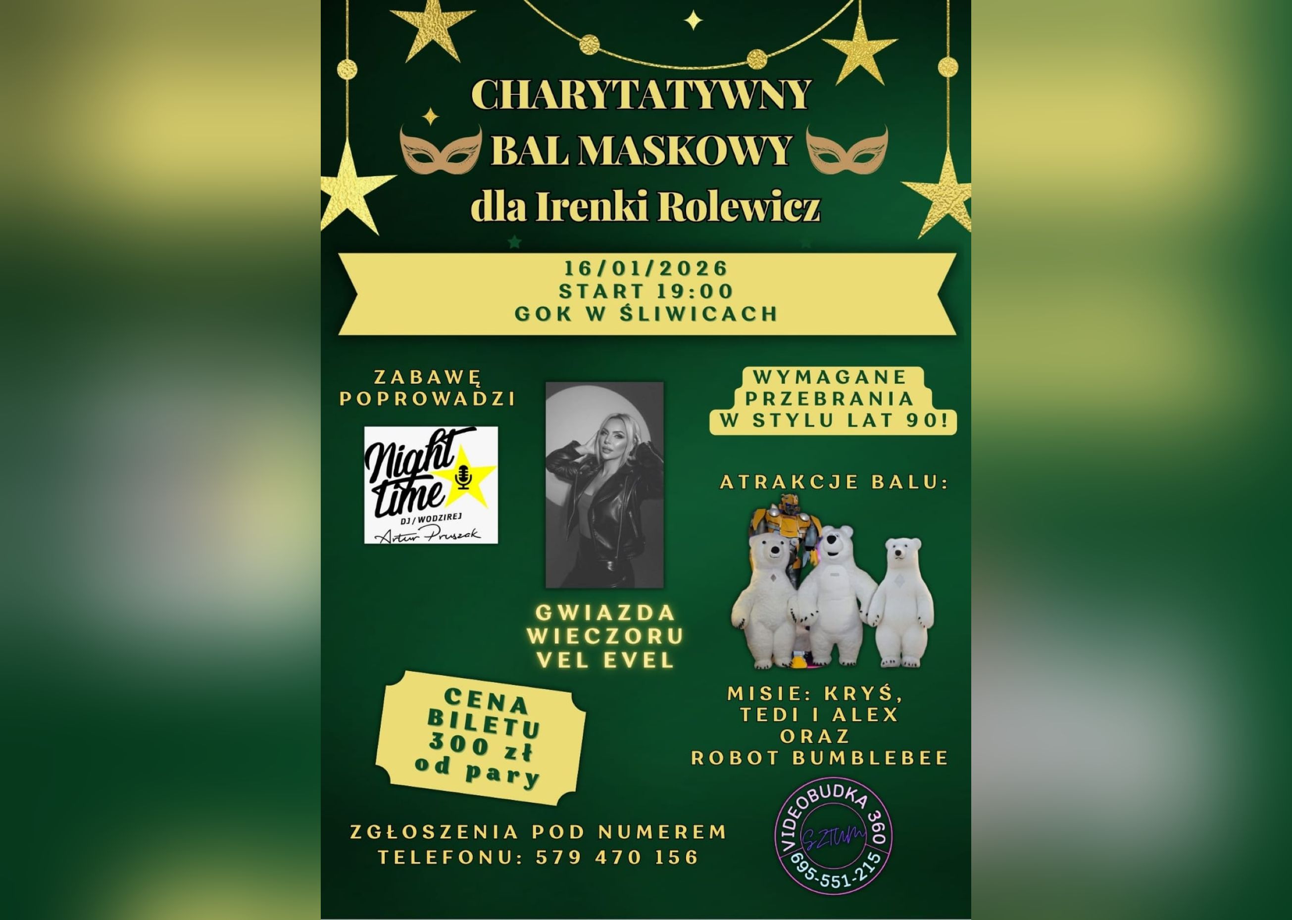 charytatywny bal maskowy plakat 