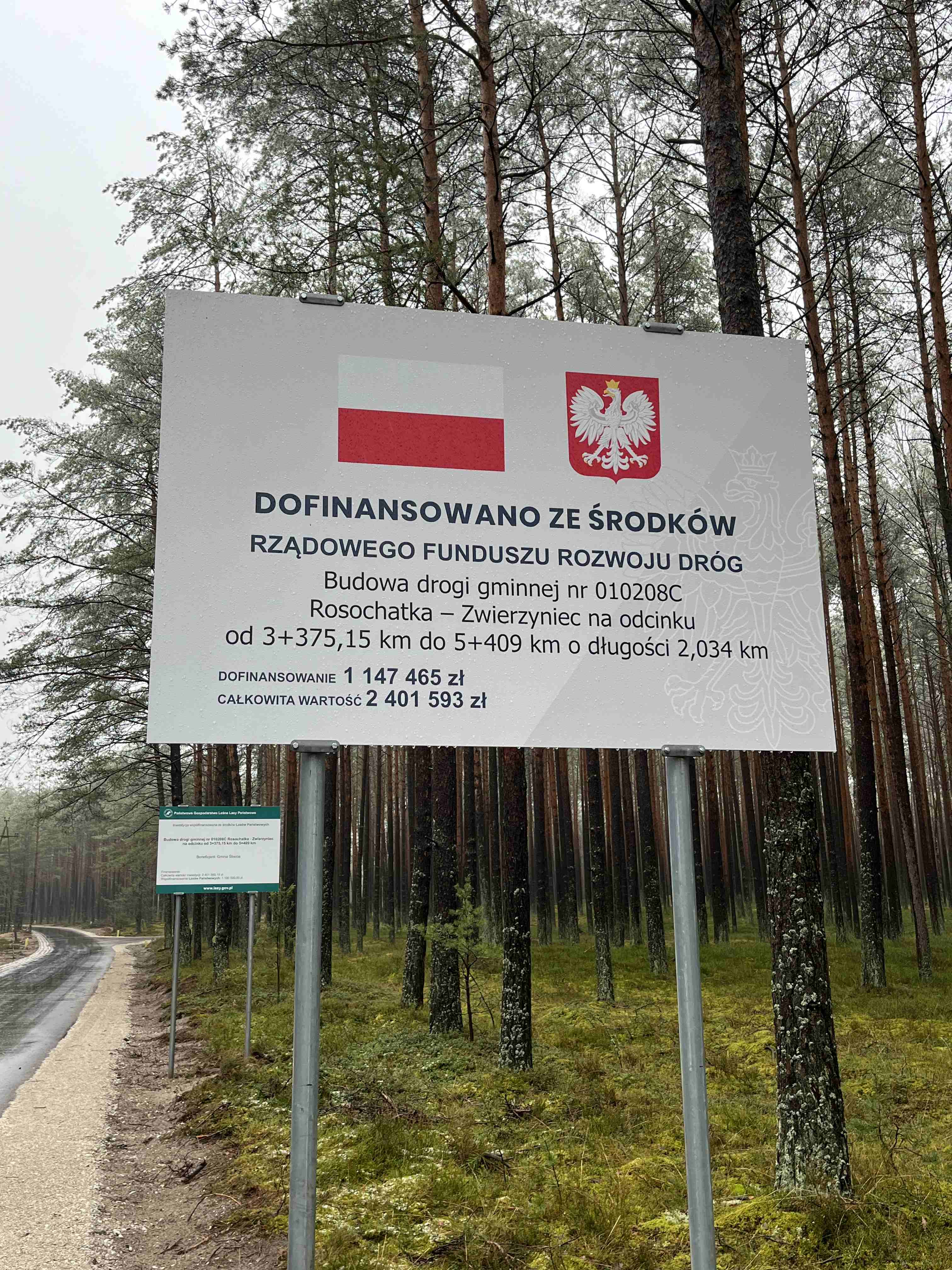 tablica remont drogi dofinansowanie z bliska
