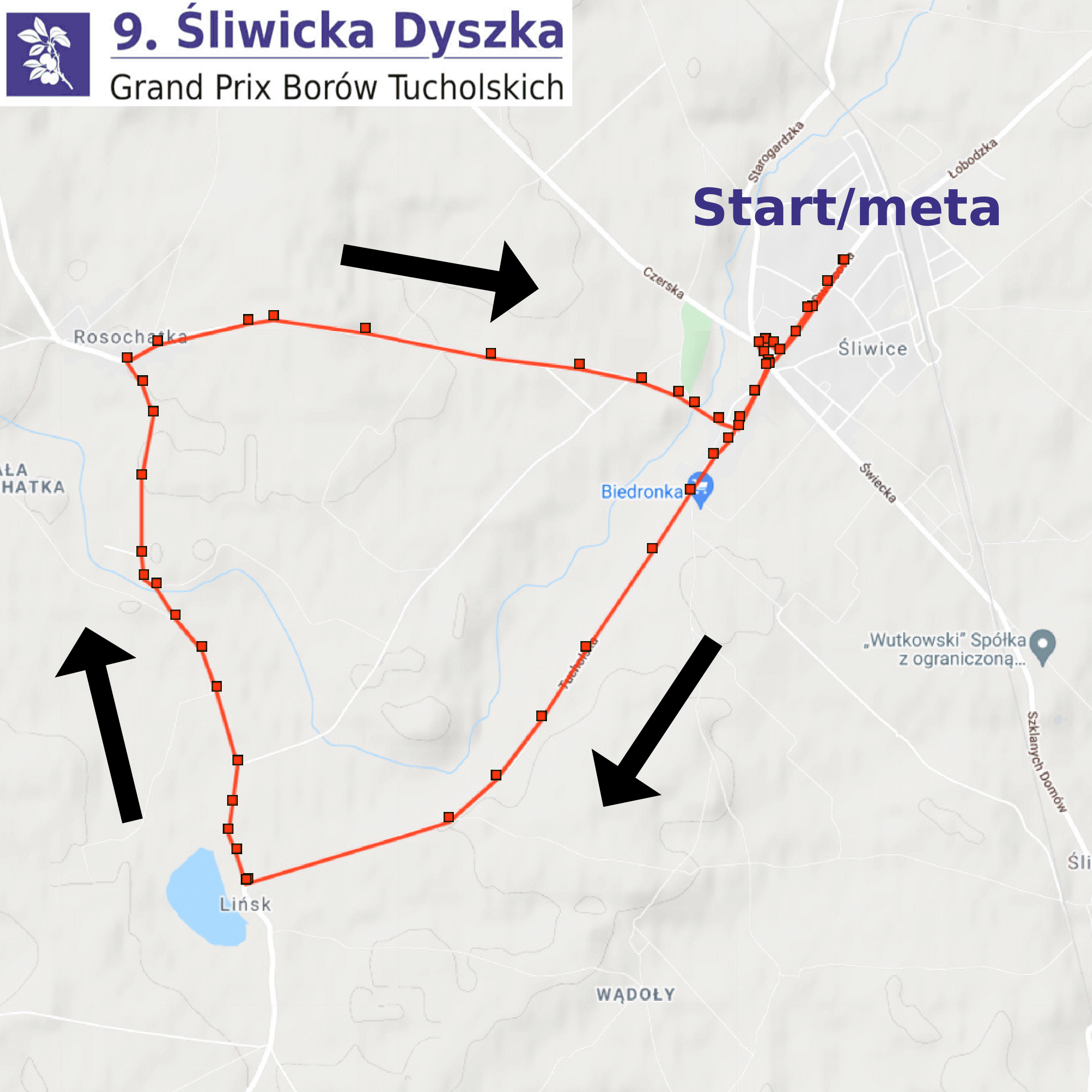 mapa biegu
