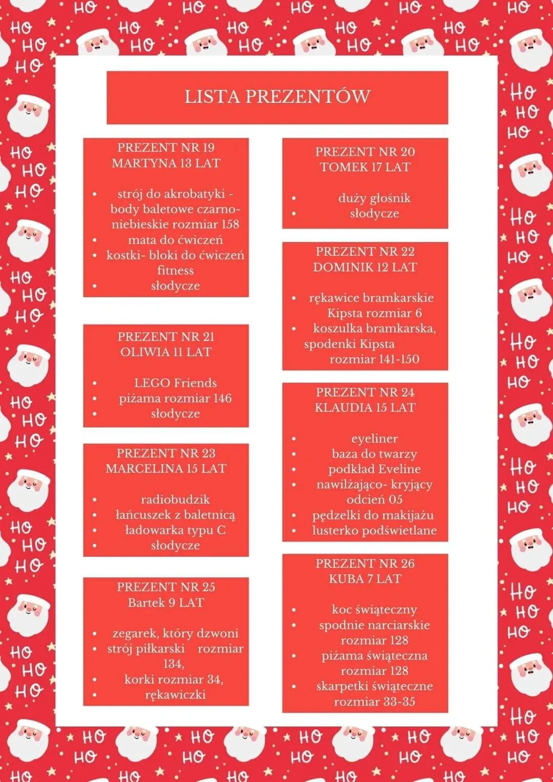 lista prezentów 3