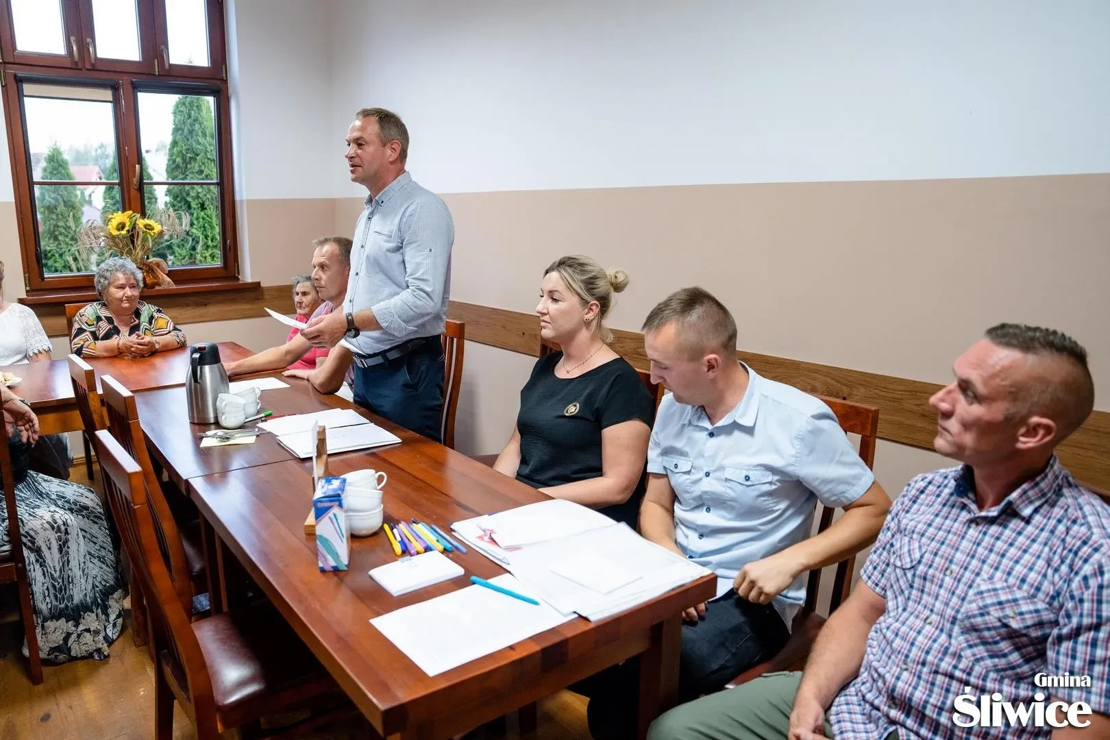 wójt przemawia do mieszkańców