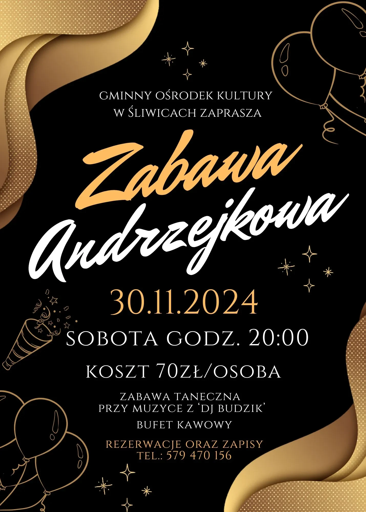 plakat zabawa andrzejkowa