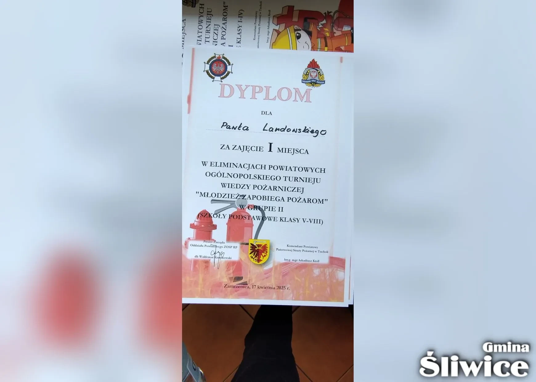 dyplom dla pawła landowskiego