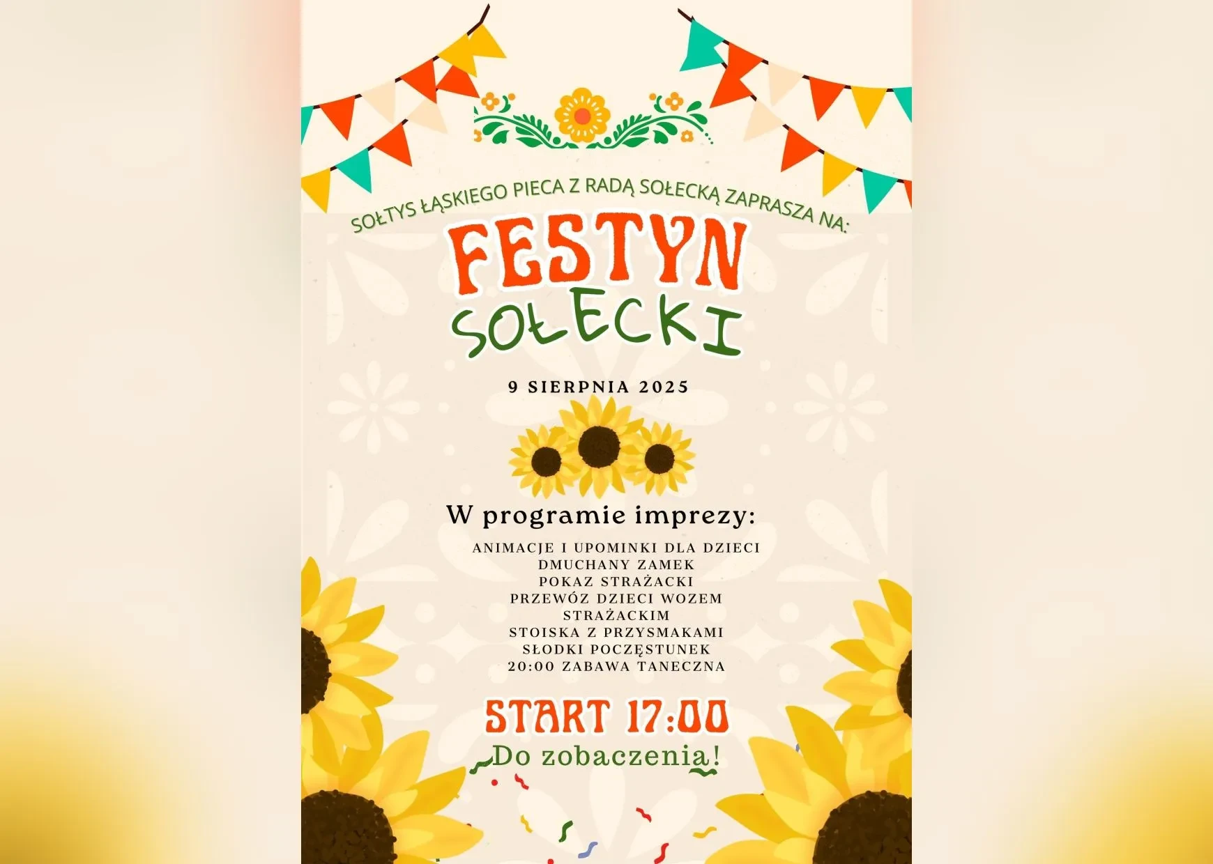 festyn łąski piec plakat poziom