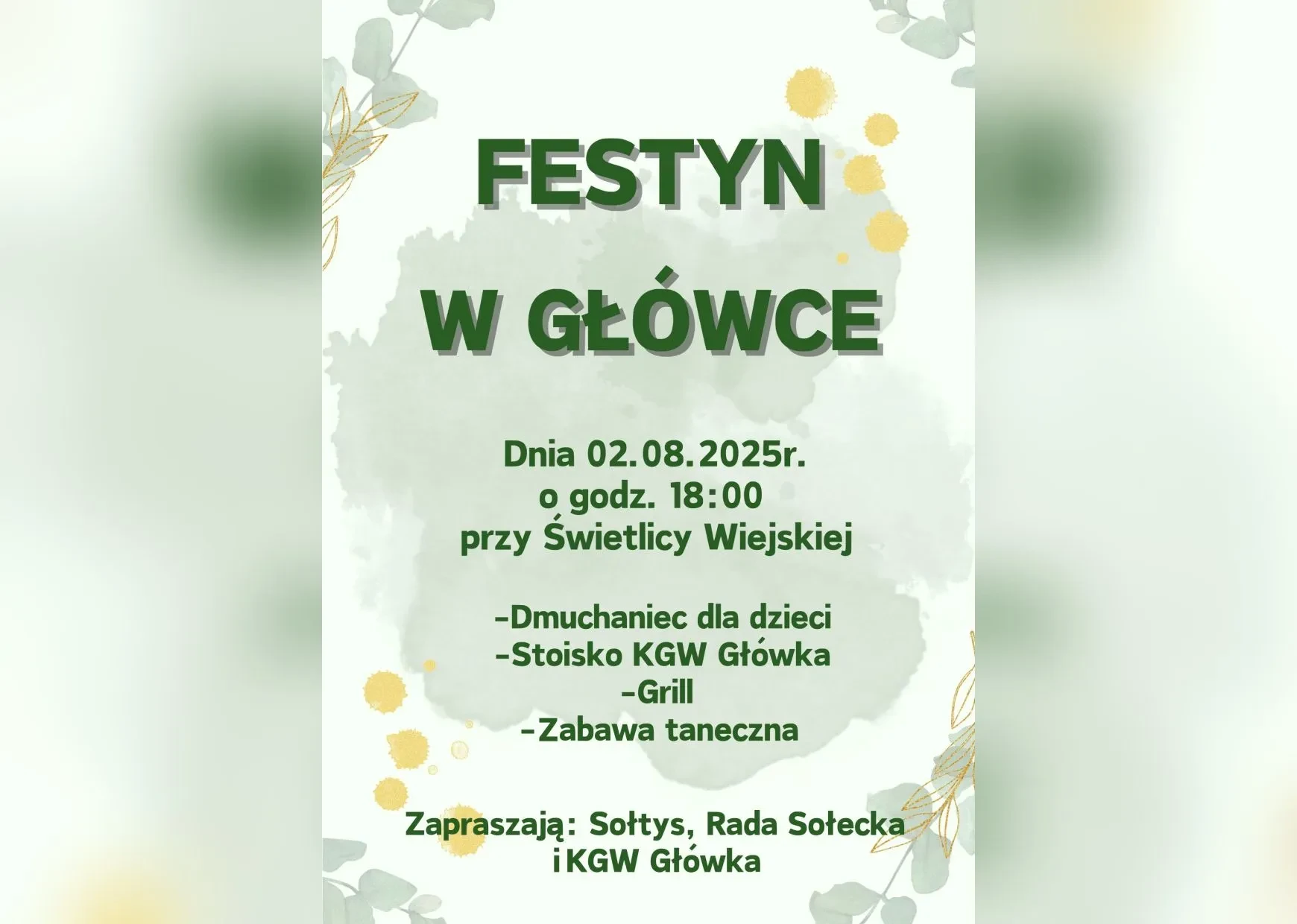 plakat festynu w główce