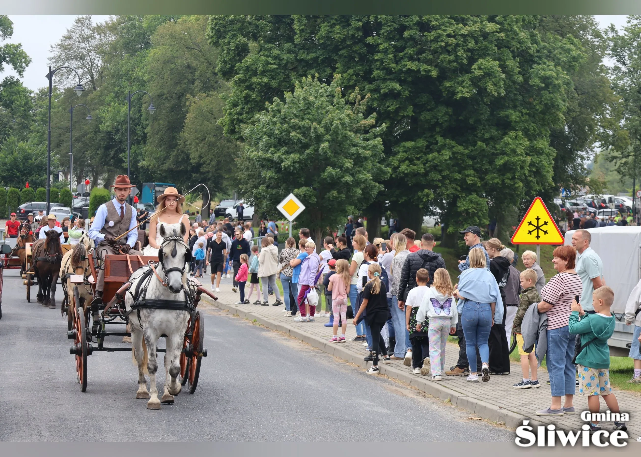 pochód bryczek przez śliwice
