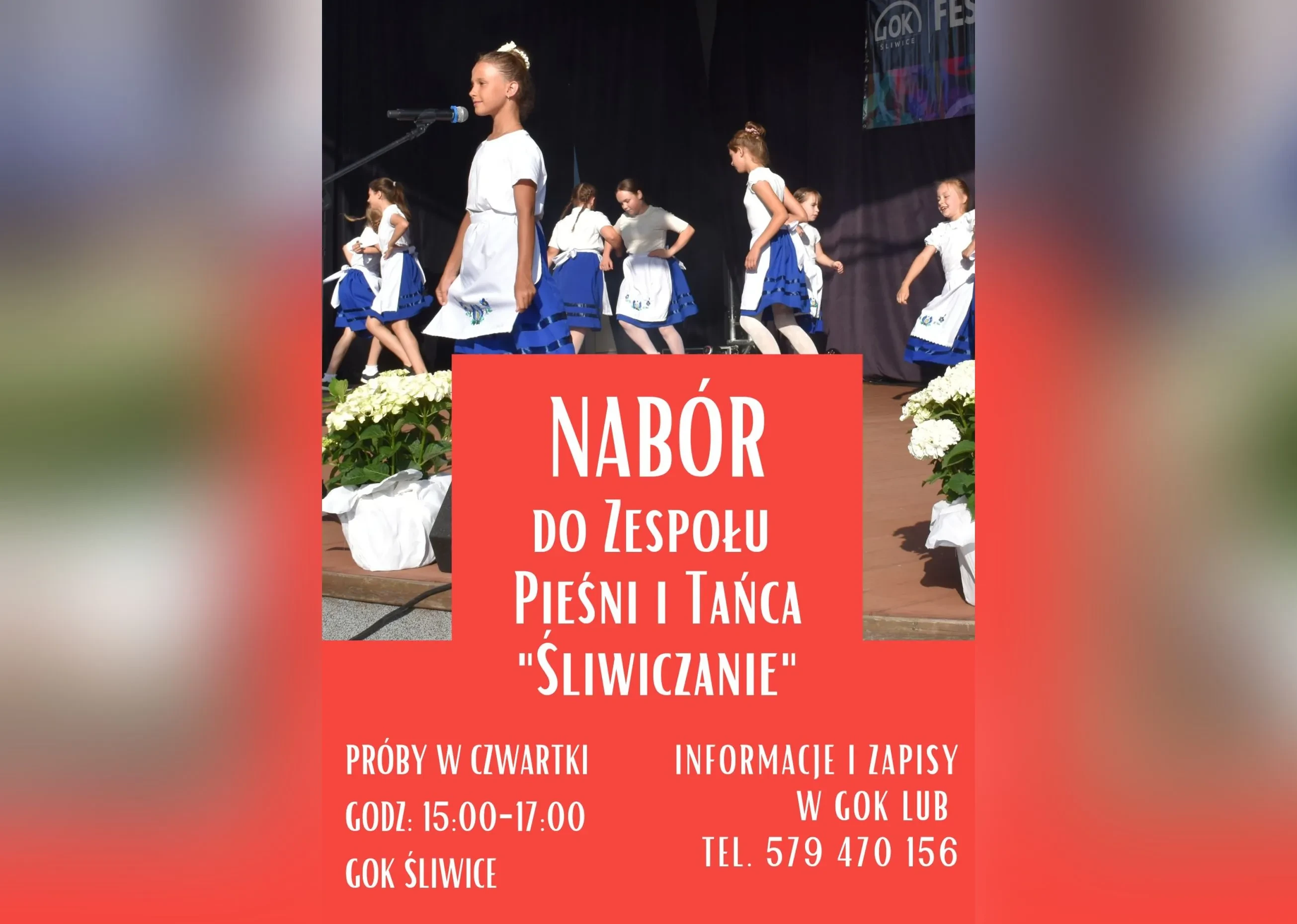 plakat naboru do zespołu pieśni i tańca śliwiczanie