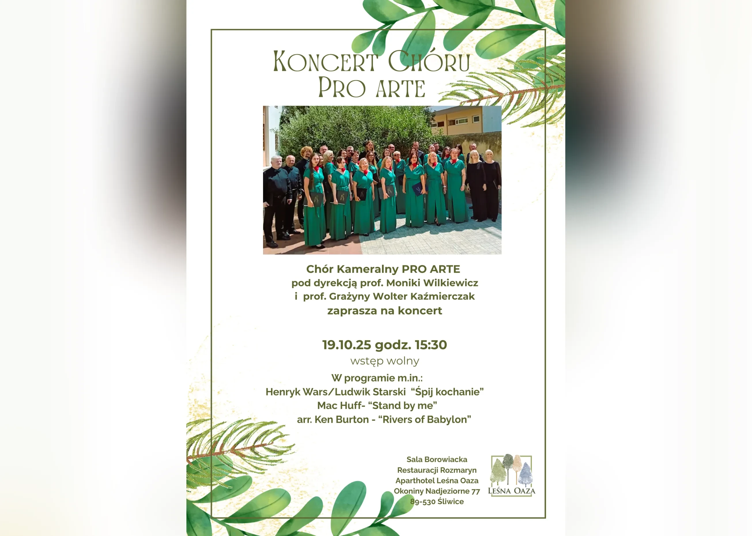 plakat koncertu chóru pro arte