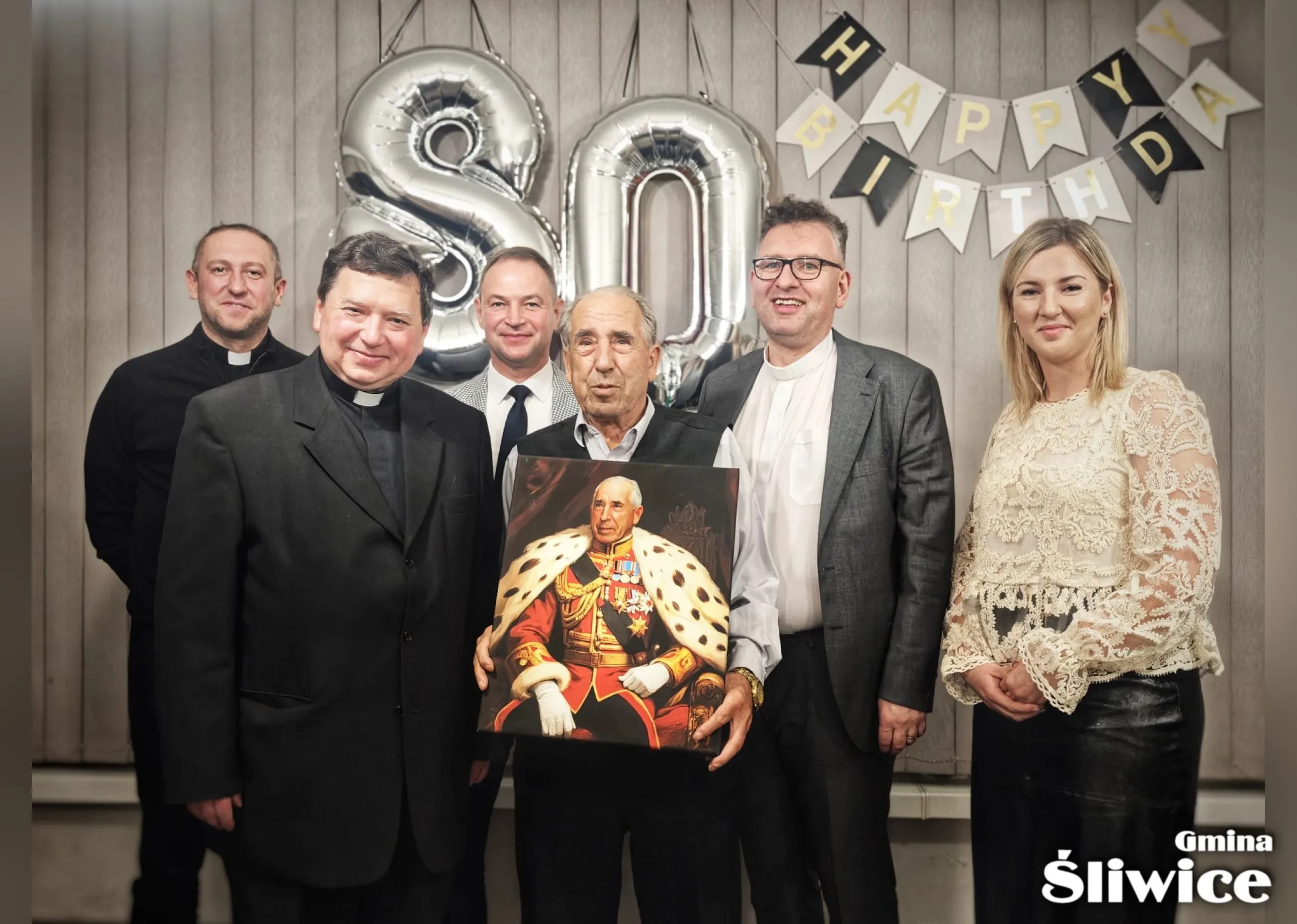 henryk banach z księżami, wójtem i wicewójtem