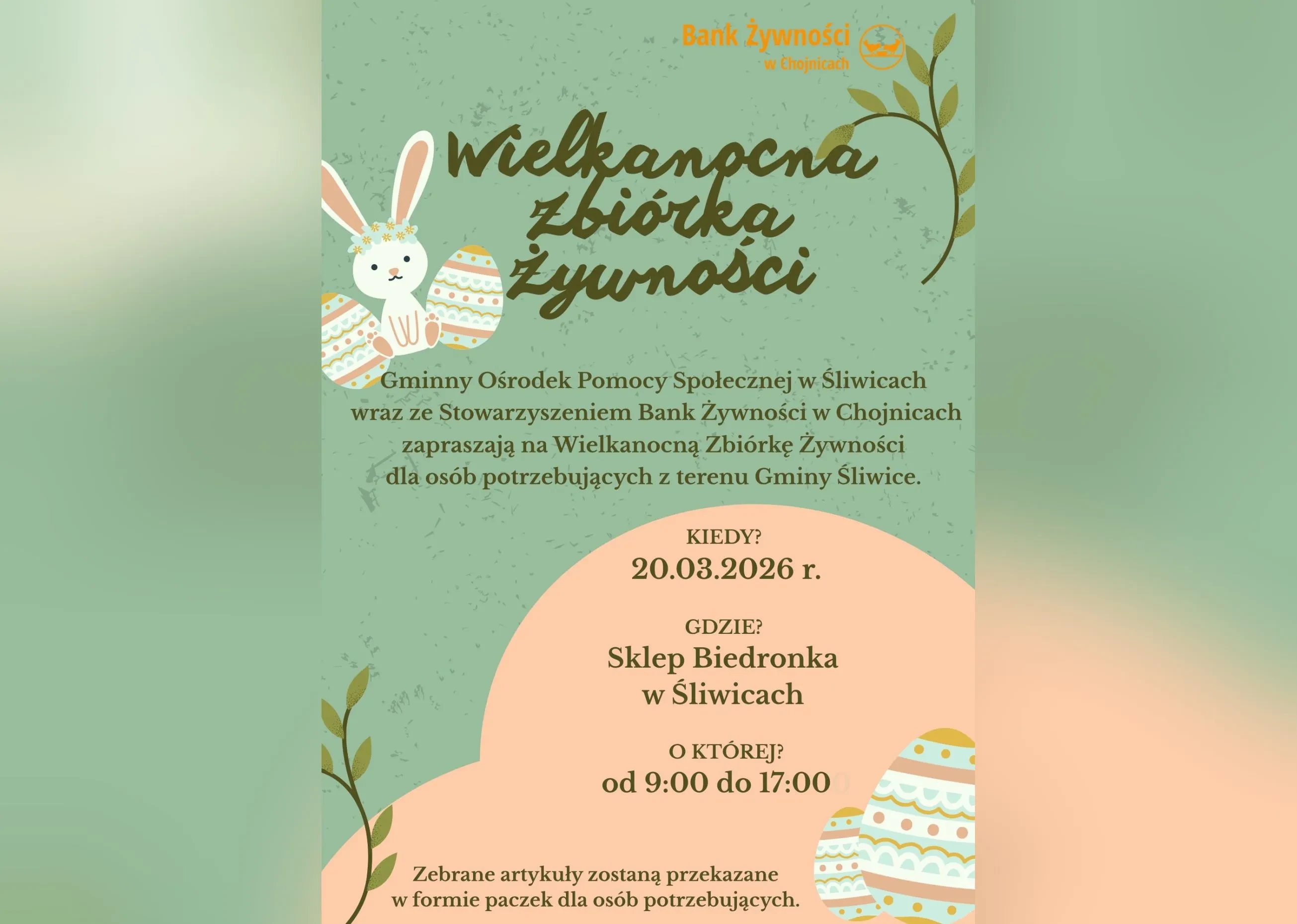 wielkanocna zbiórka żywności plakat