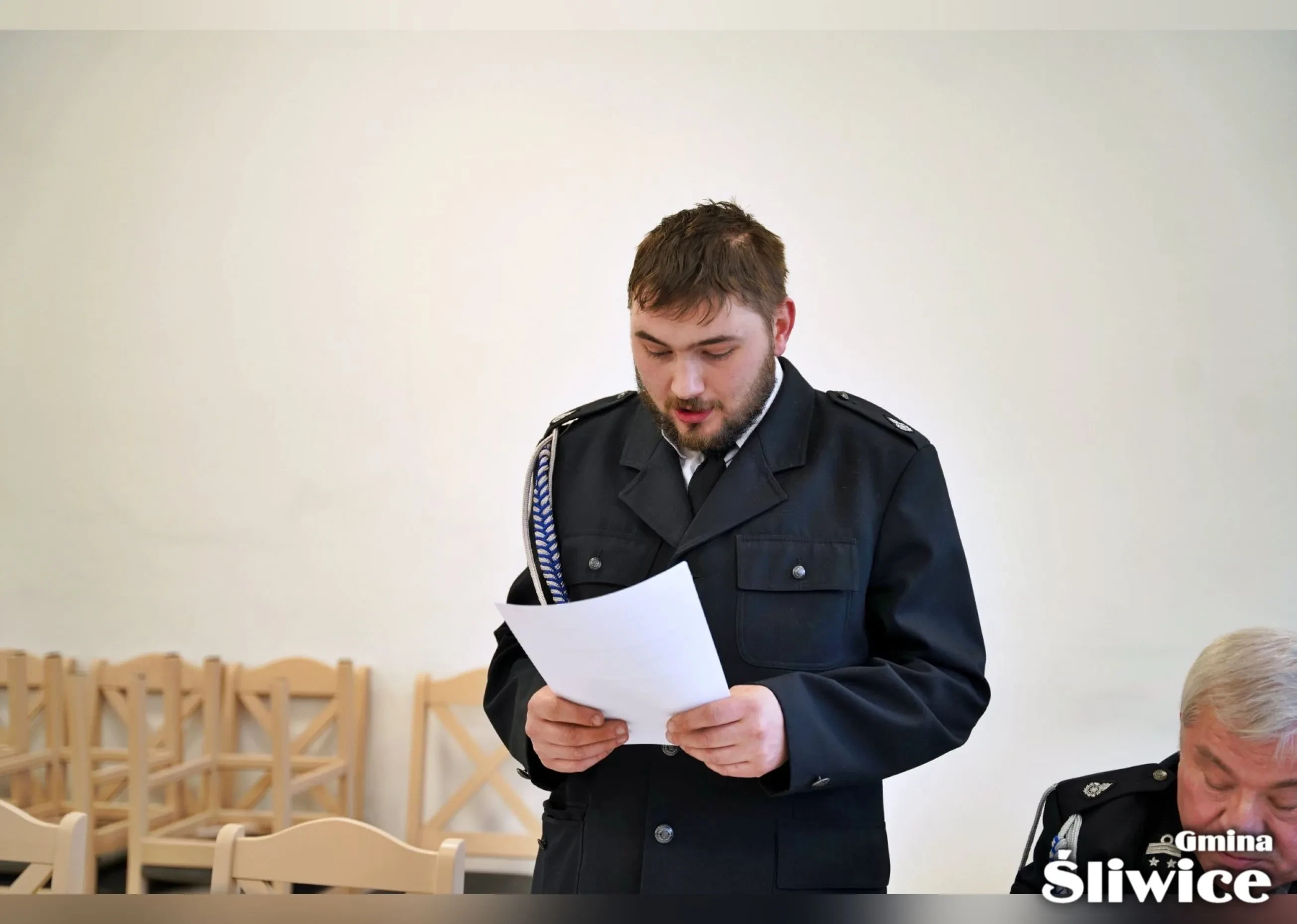 prezes osp śliwiczki czyta z kartki