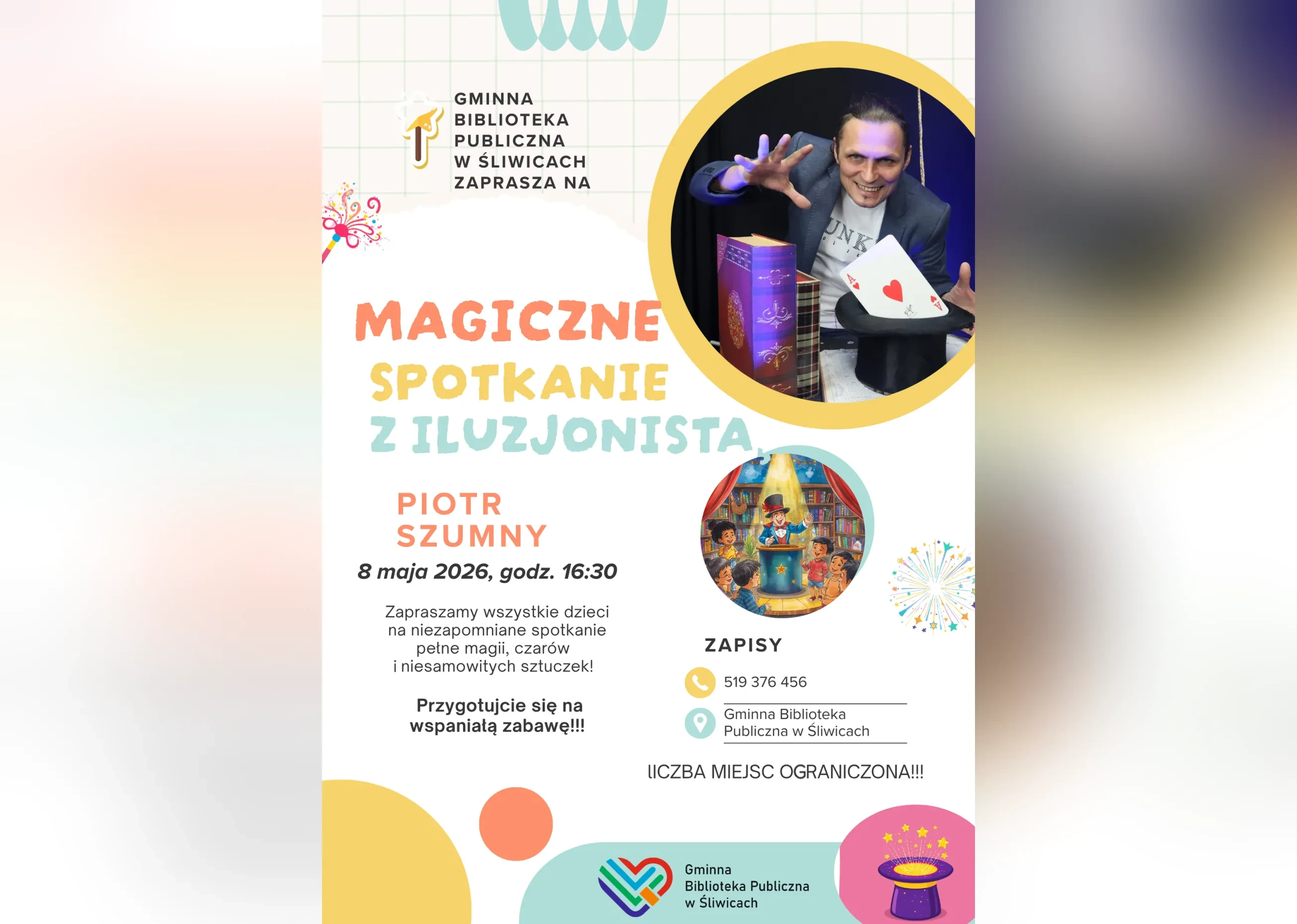 plakat magicznego spotkania z iluzjonistą