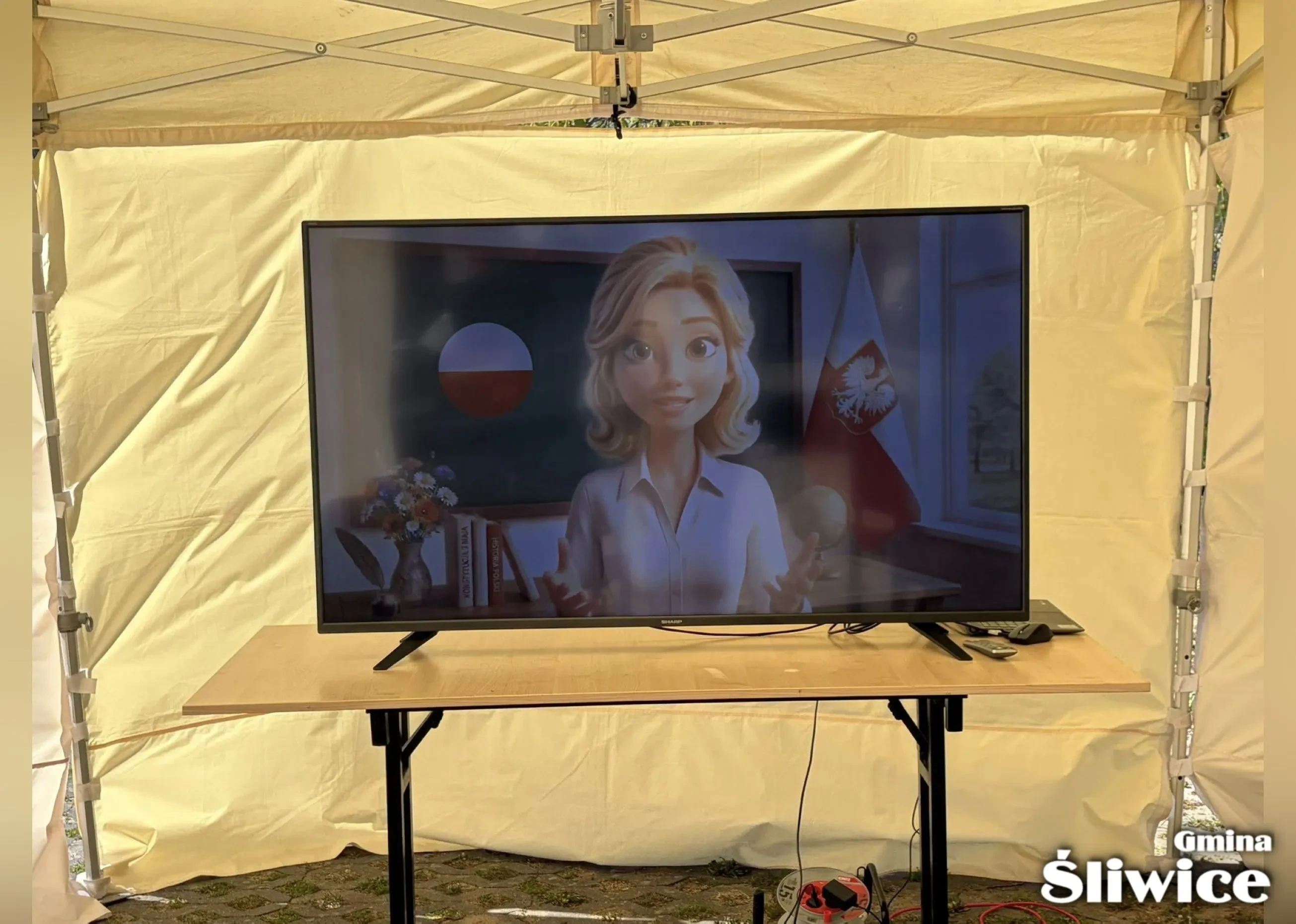 edukacyjne projekcje filmowe w namiocie