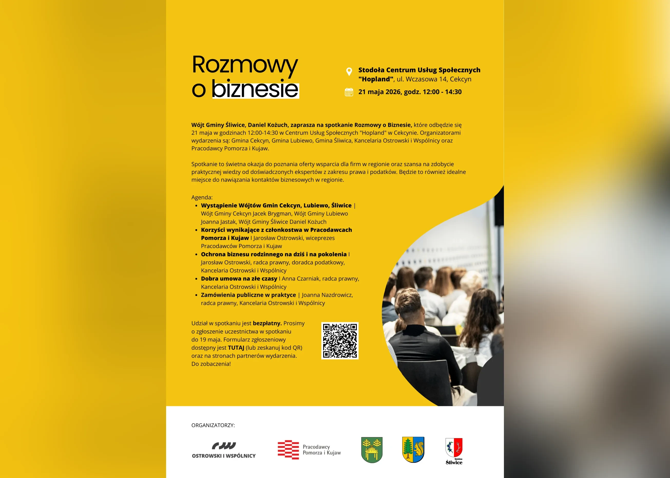 plakat rozmowy o biznesie